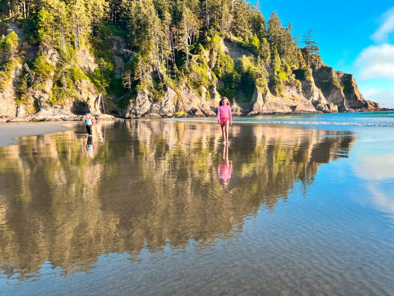 A girl on Short Sands Beach Near Manzanita