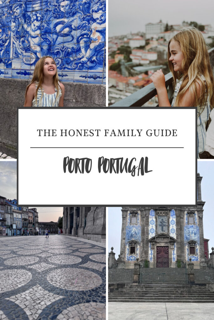 Porto with kids header image with four shots of a child enjoying Porto